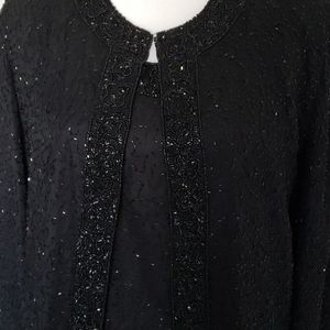 Laurence Kazan black beaded gown/jacket